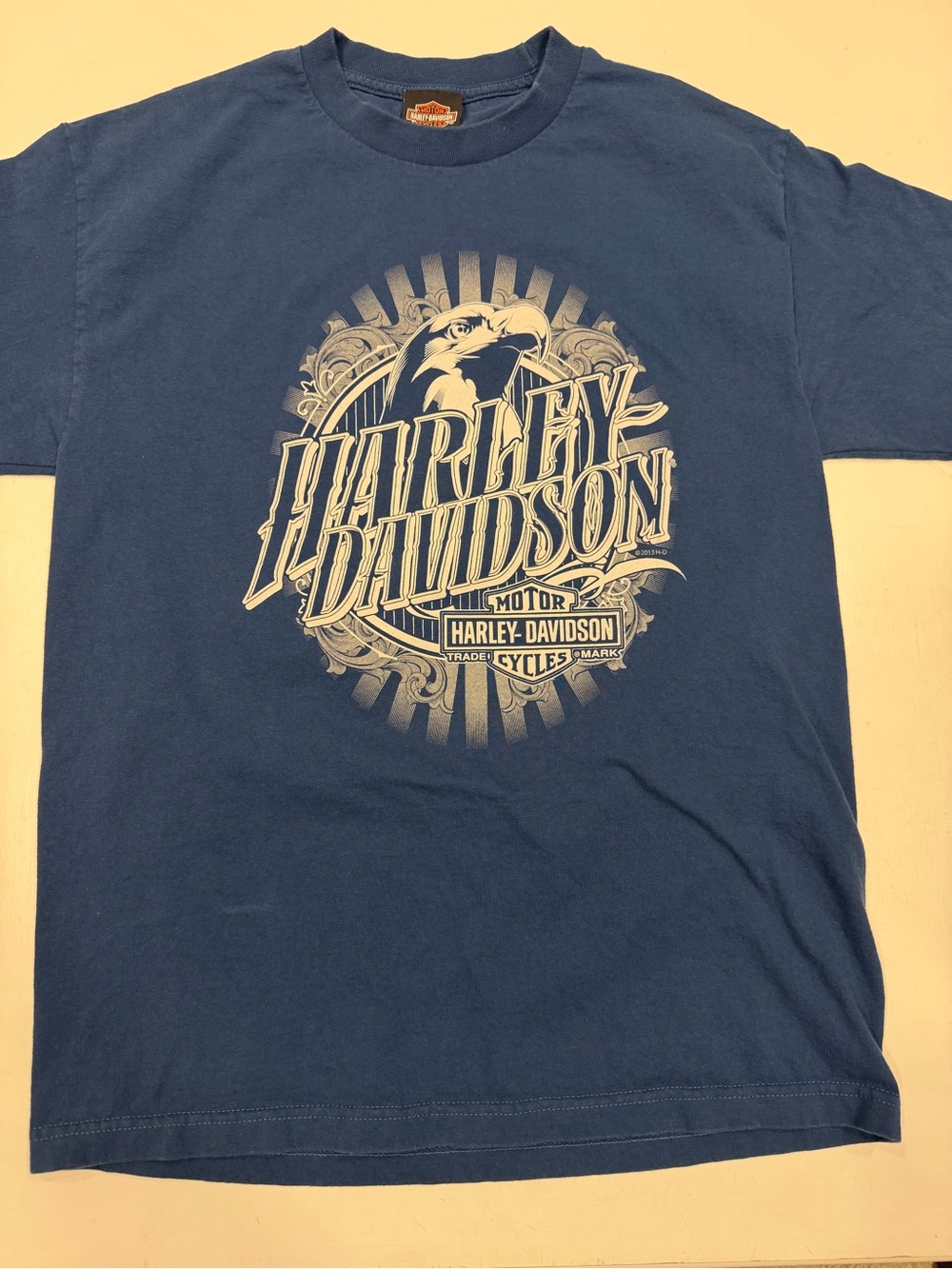 Harley-Davidson Navy Blue Eagle Logo Short Sleeve Tee